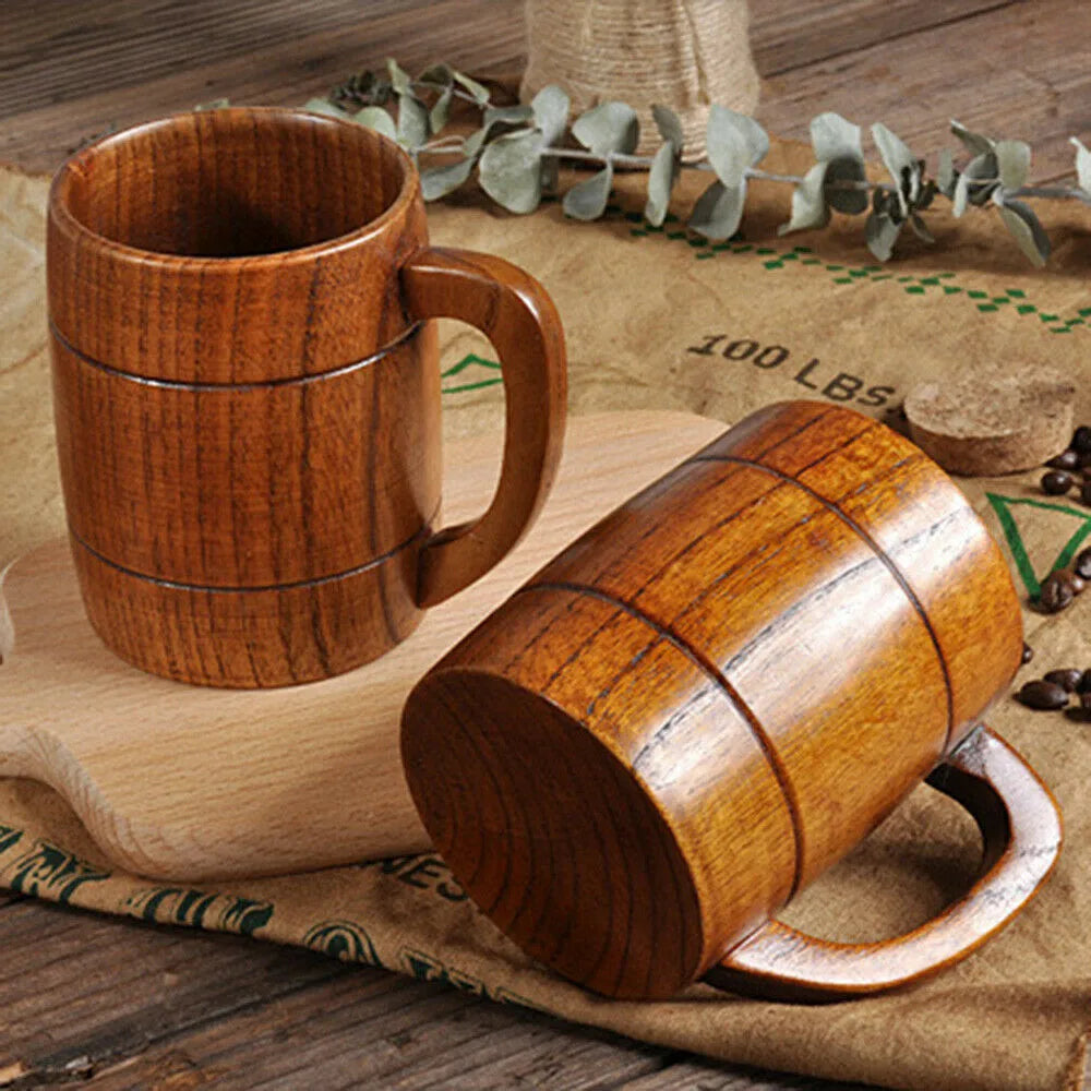 Large Wooden Beer Mug & Tankard (100-300ml)