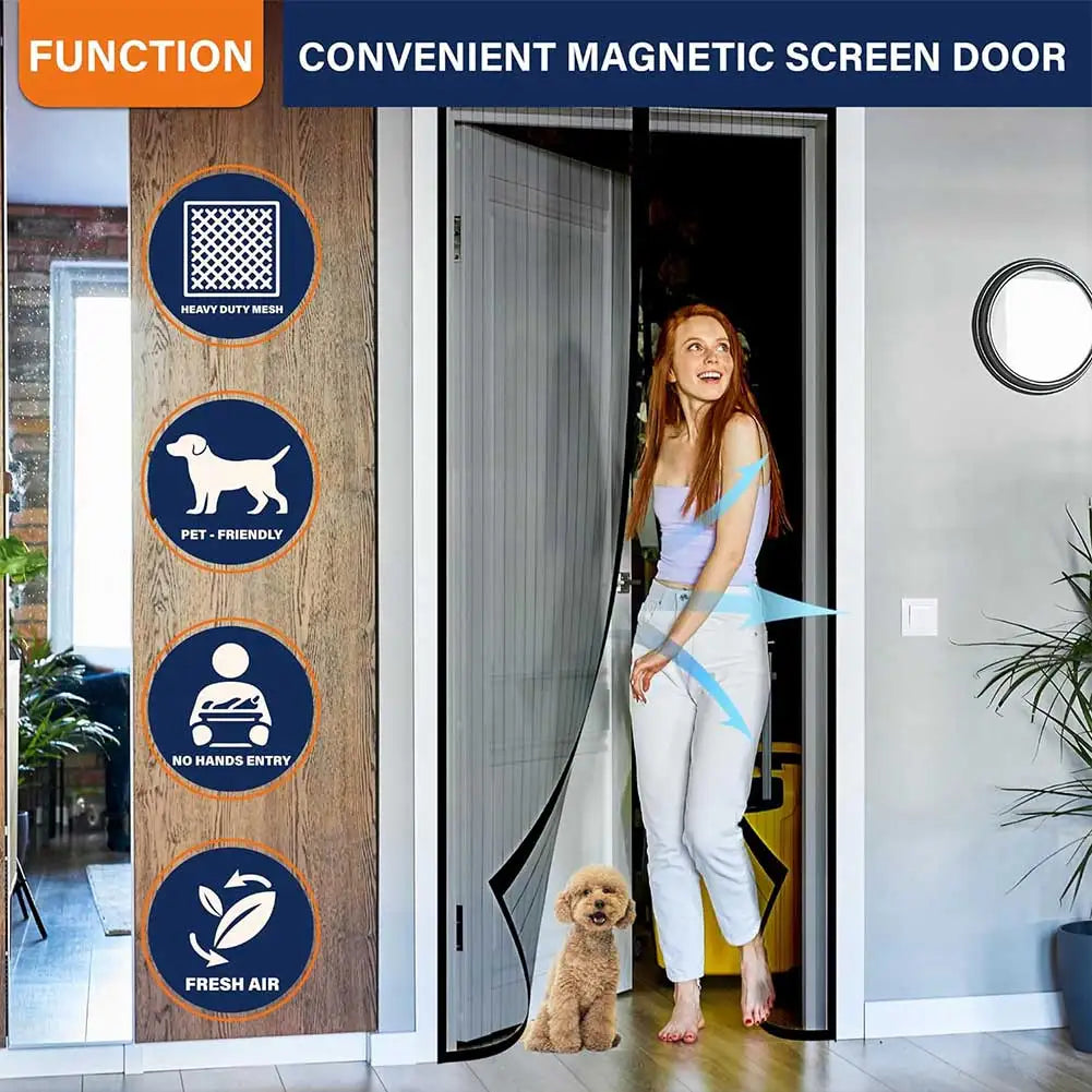 No-Punch Magnetic Screen Door Curtain