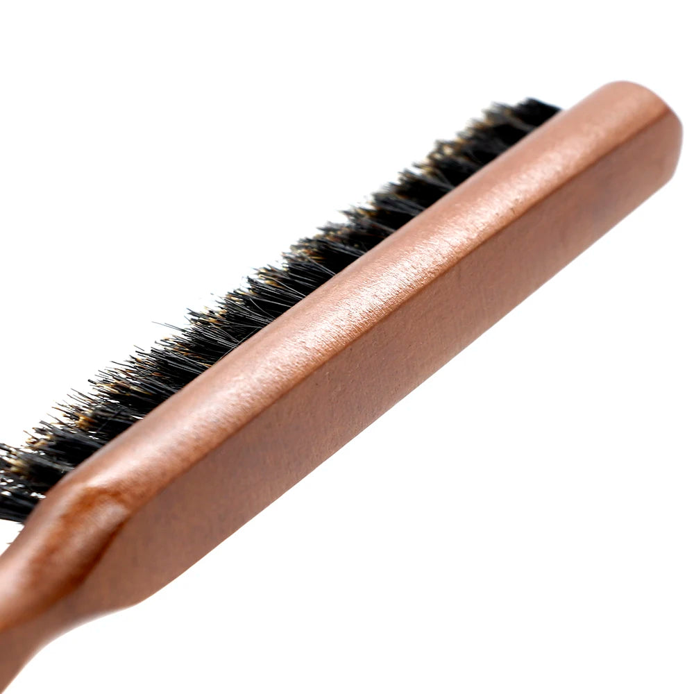 Natural Boar Bristle Wooden Hair Brush