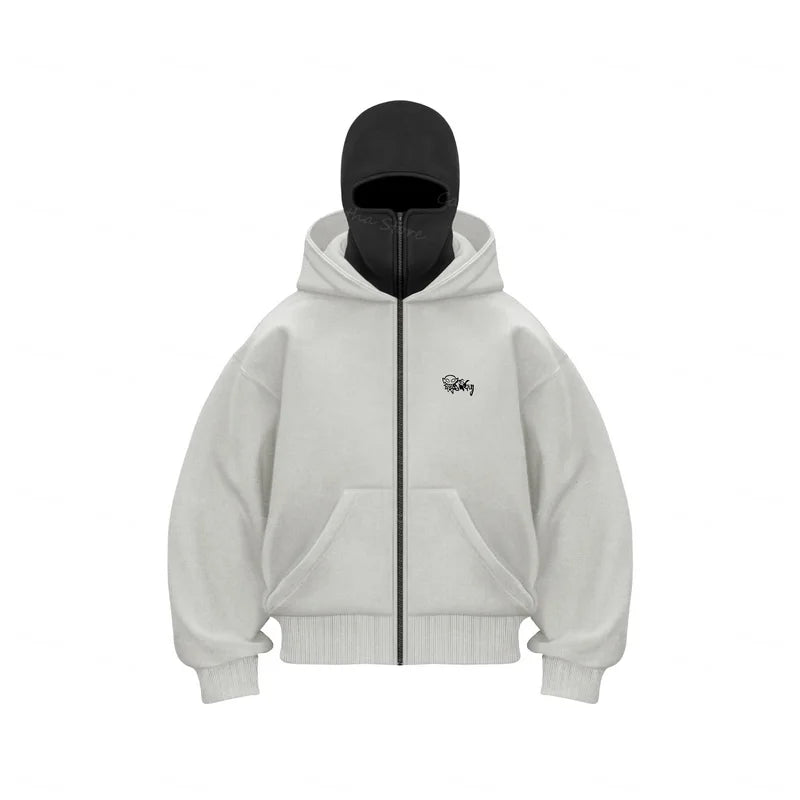 Men's Winter Zip Hoodie with Balaclava