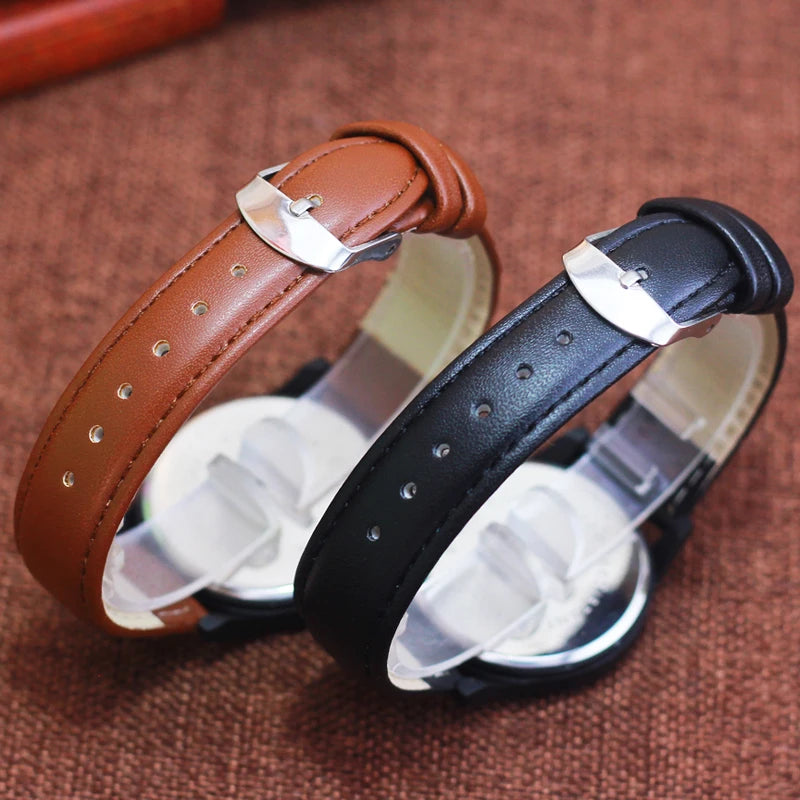 Simple Fashion Leather Strap Watch – Waterproof Quartz for All Ages