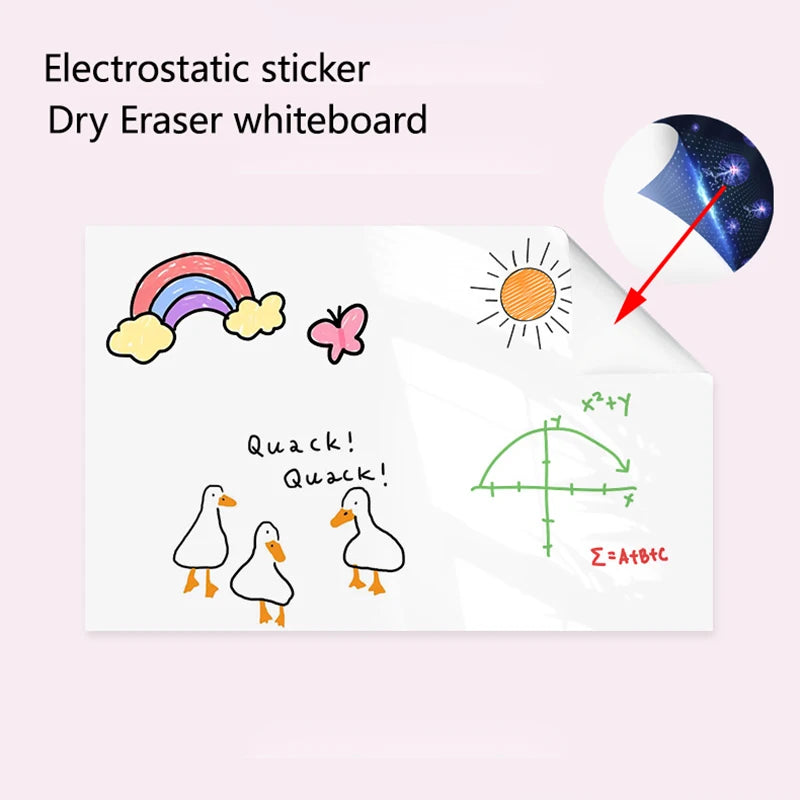 45CM Reusable Static Whiteboard Adheres To Walls Without Damage