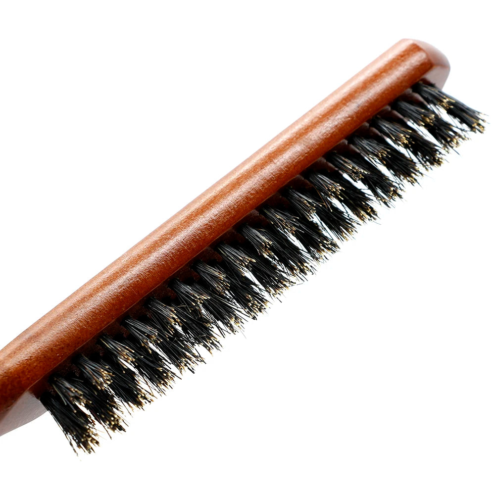 Natural Boar Bristle Wooden Hair Brush