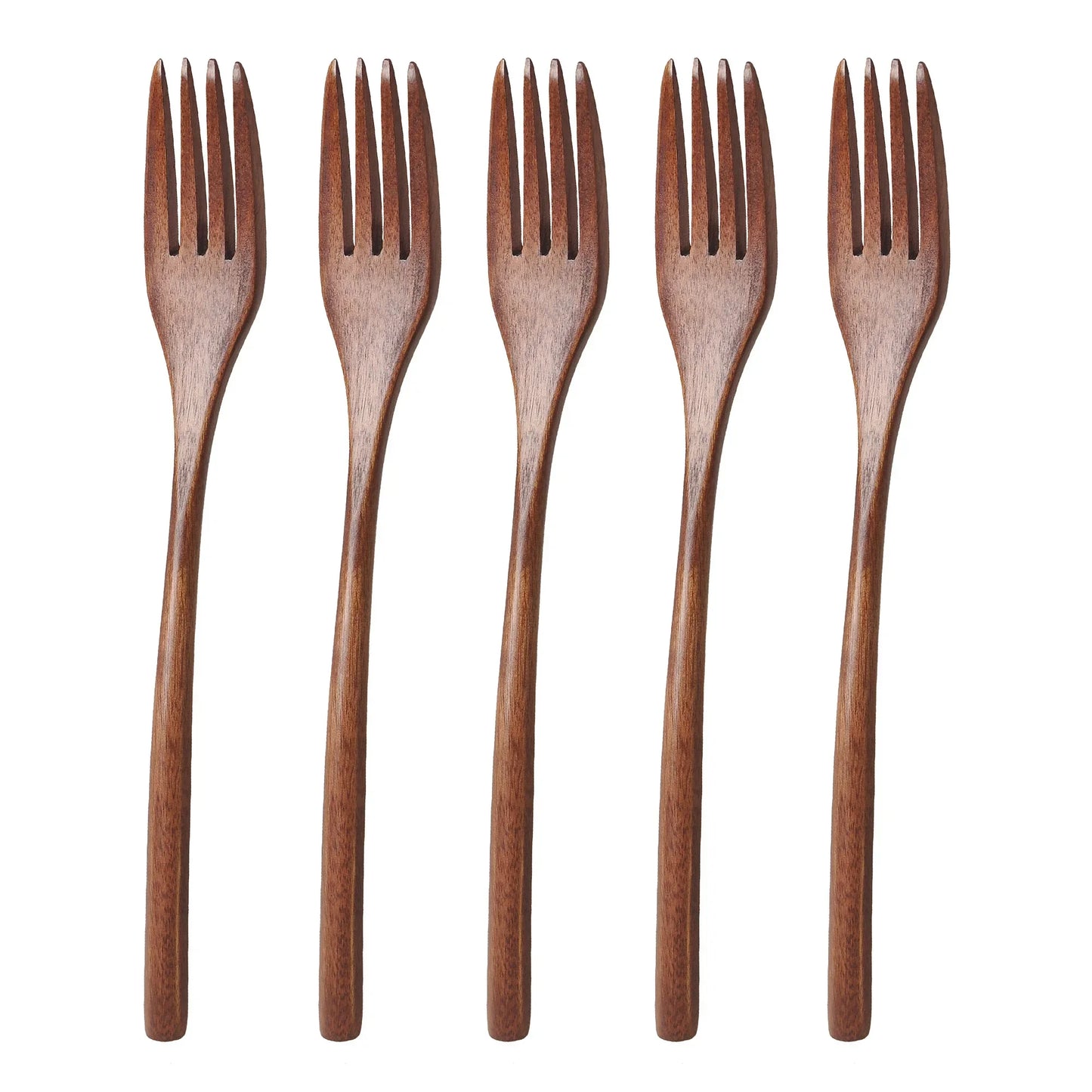 5-Piece Eco-Friendly Wooden Spoon & Fork Set