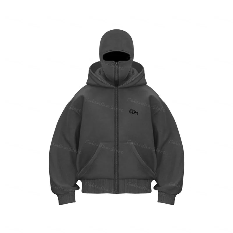 Men's Winter Zip Hoodie with Balaclava