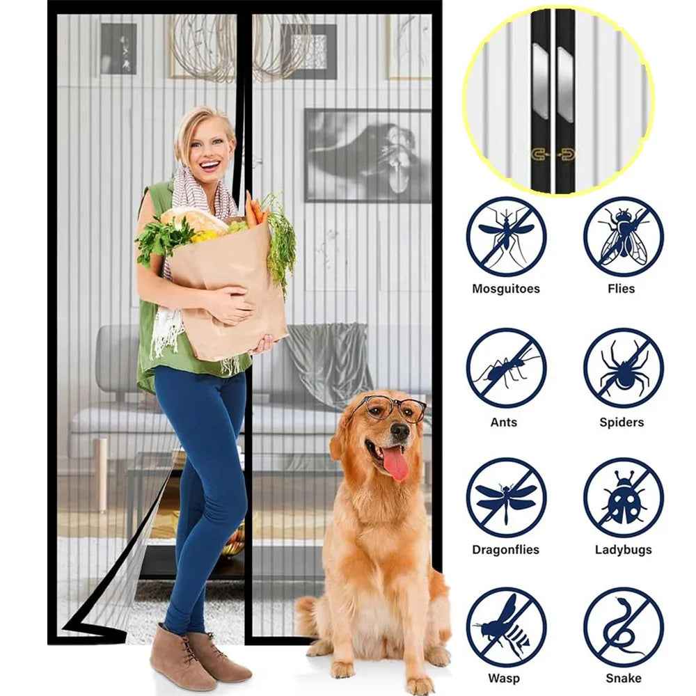 No-Punch Magnetic Screen Door Curtain