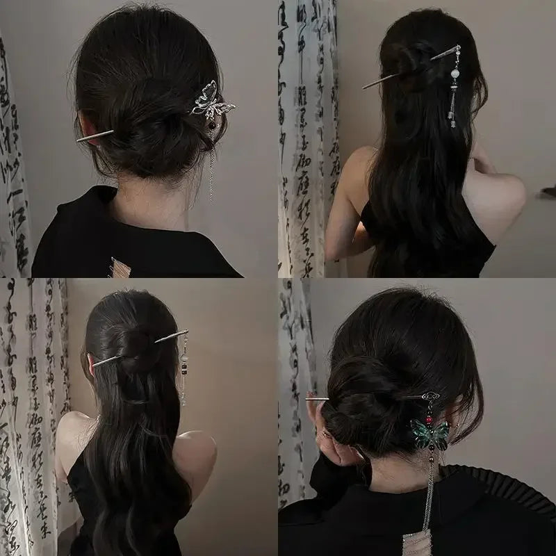 Chinese Style Butterfly Tassel Hair Stick