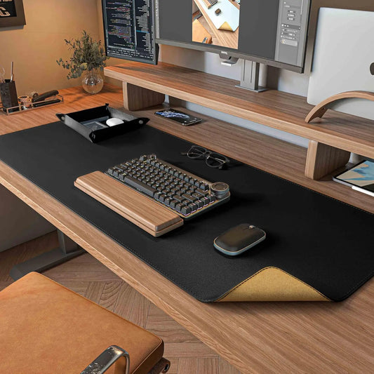 Dual-Sided Leather & Cork Desk Mat