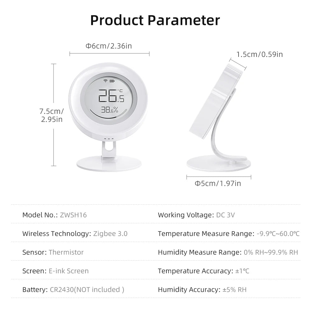 AVATTO Tuya ZigBee Temperature & Humidity Sensor