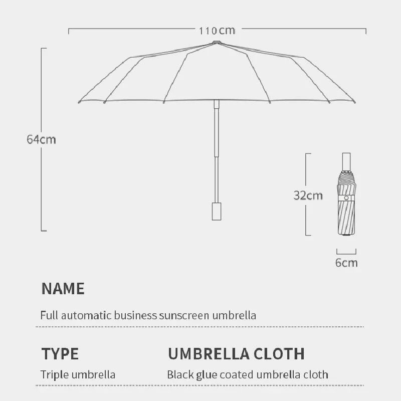 Fully Automatic Double Bone Folding Umbrella