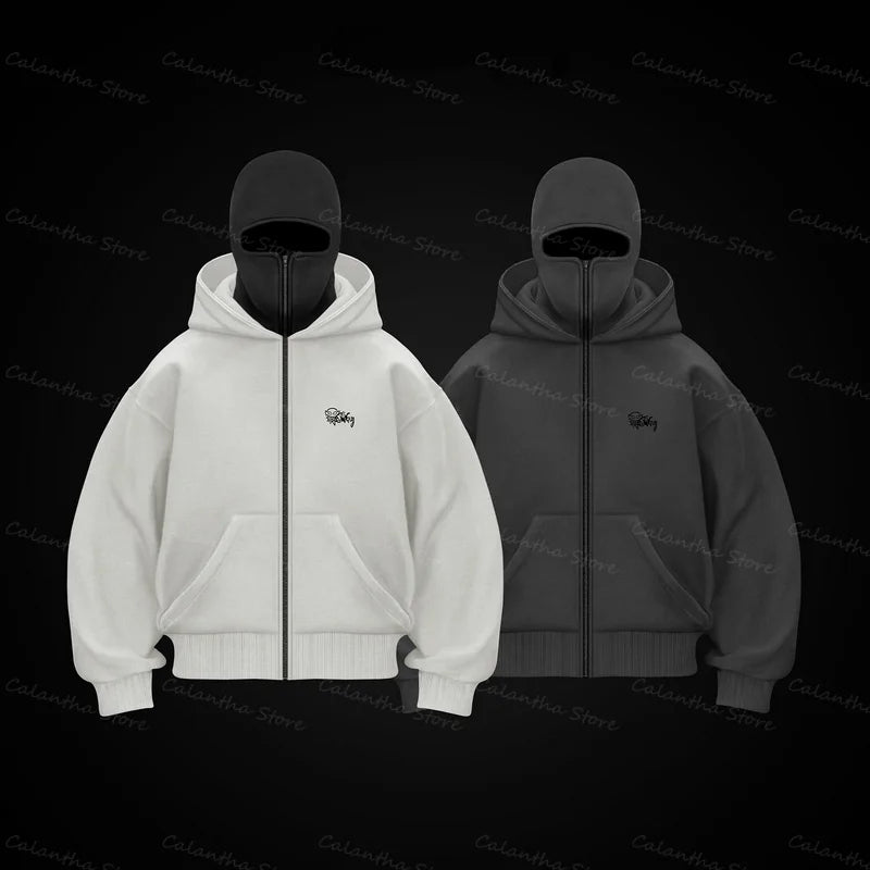 Men's Winter Zip Hoodie with Balaclava