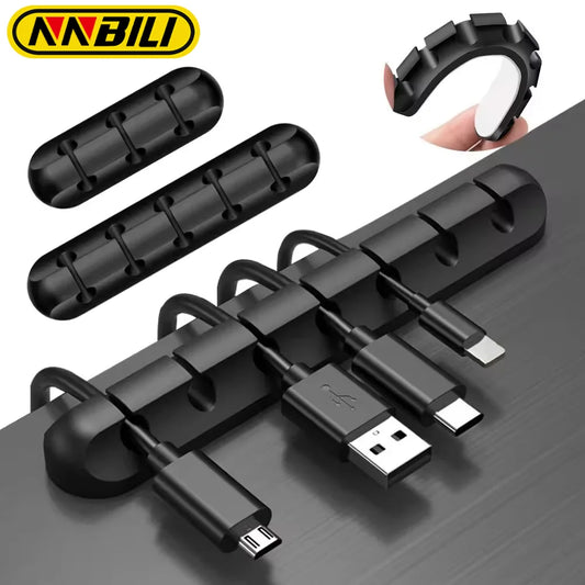 USB Cable Organizer – Self-Adhesive Silicone Clips