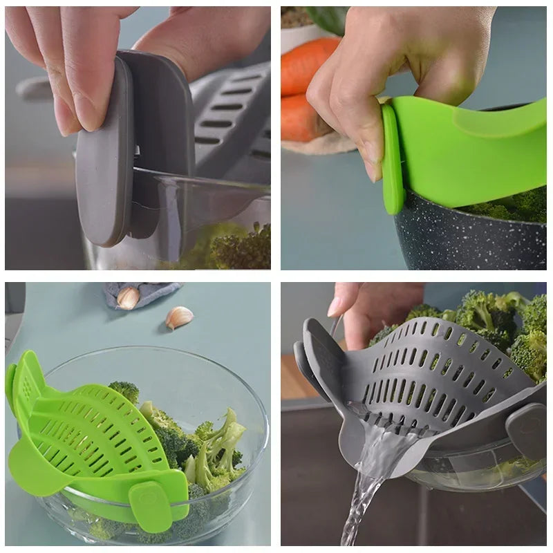 Silicone Clip-On Kitchen Strainer