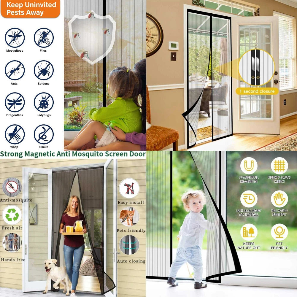 No-Punch Magnetic Screen Door Curtain