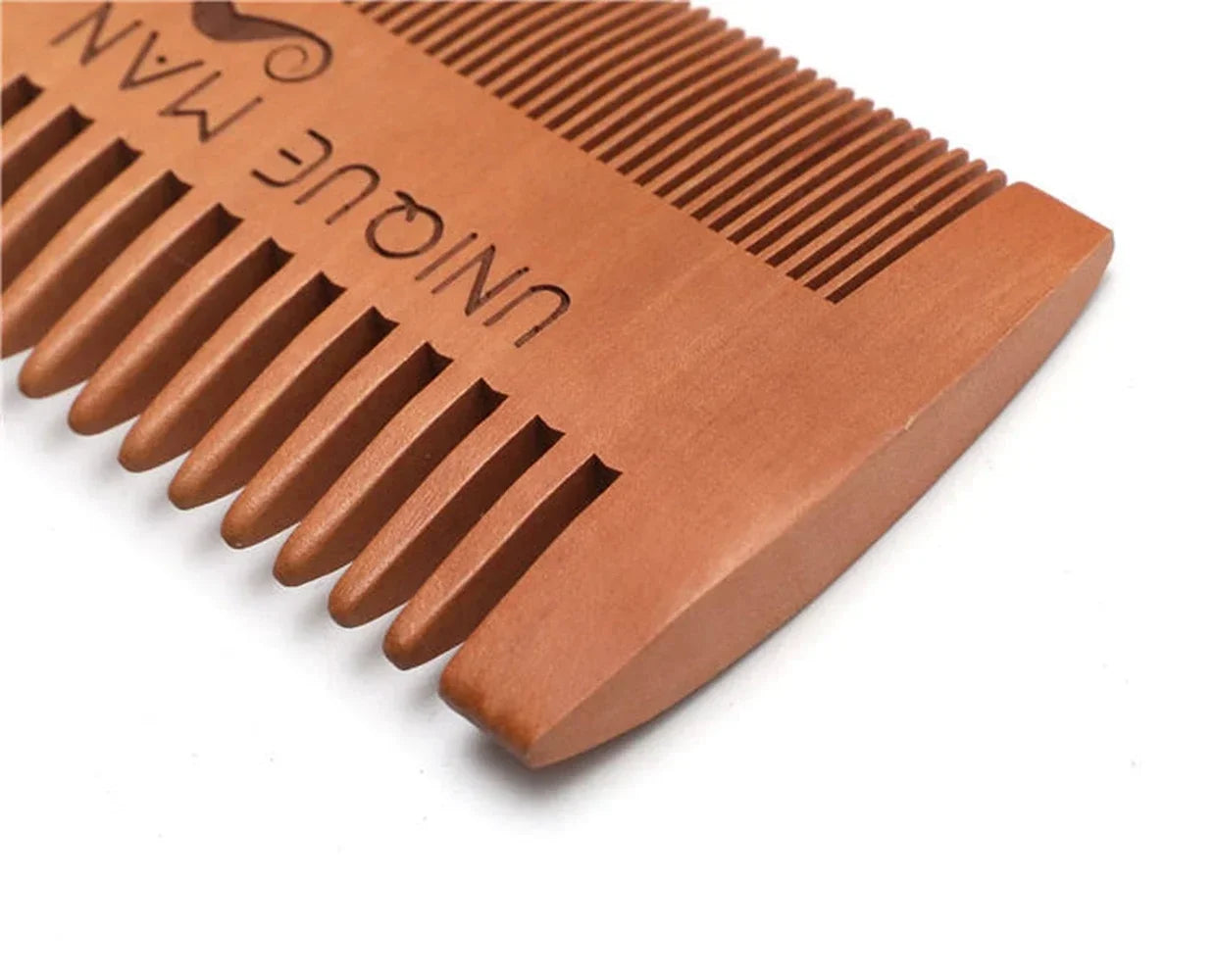 Men's Wooden Beard Comb with Leather Case