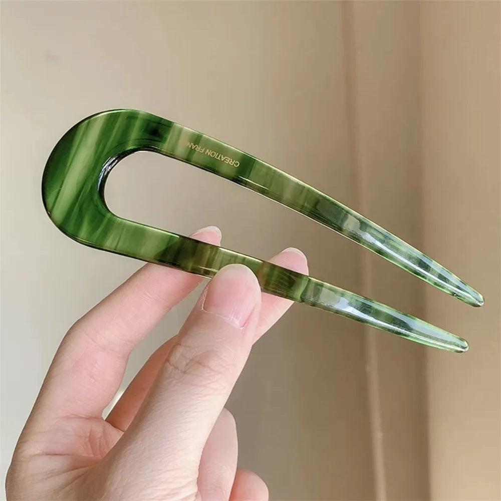 Leopard Print U-Shaped Hair Fork