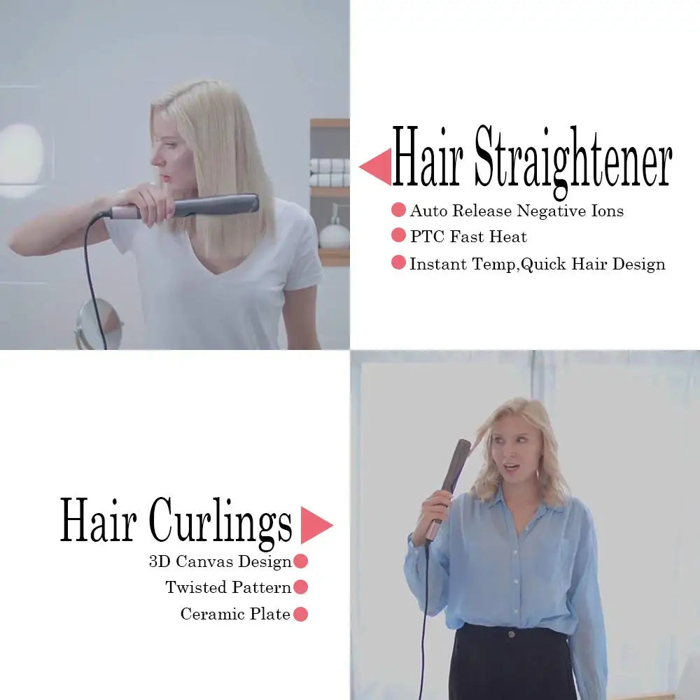 2-in-1 Hair Straightener & Curler