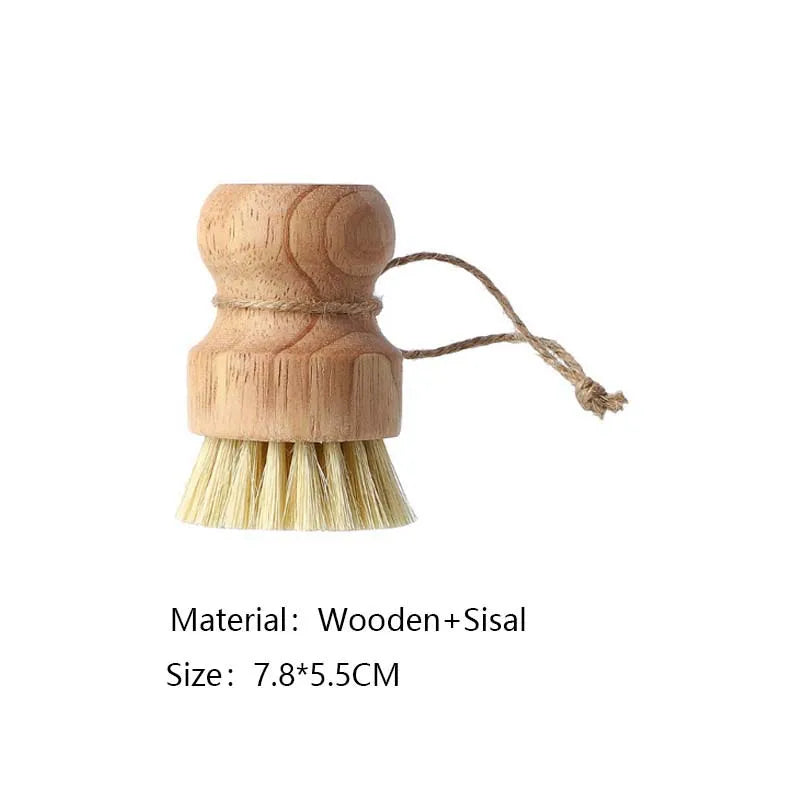 Wooden Handle Sisal Dish Scrubbing Brush