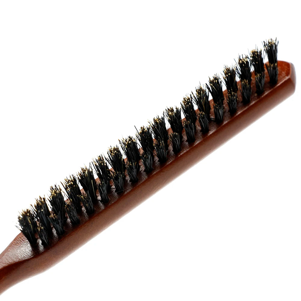 Natural Boar Bristle Wooden Hair Brush