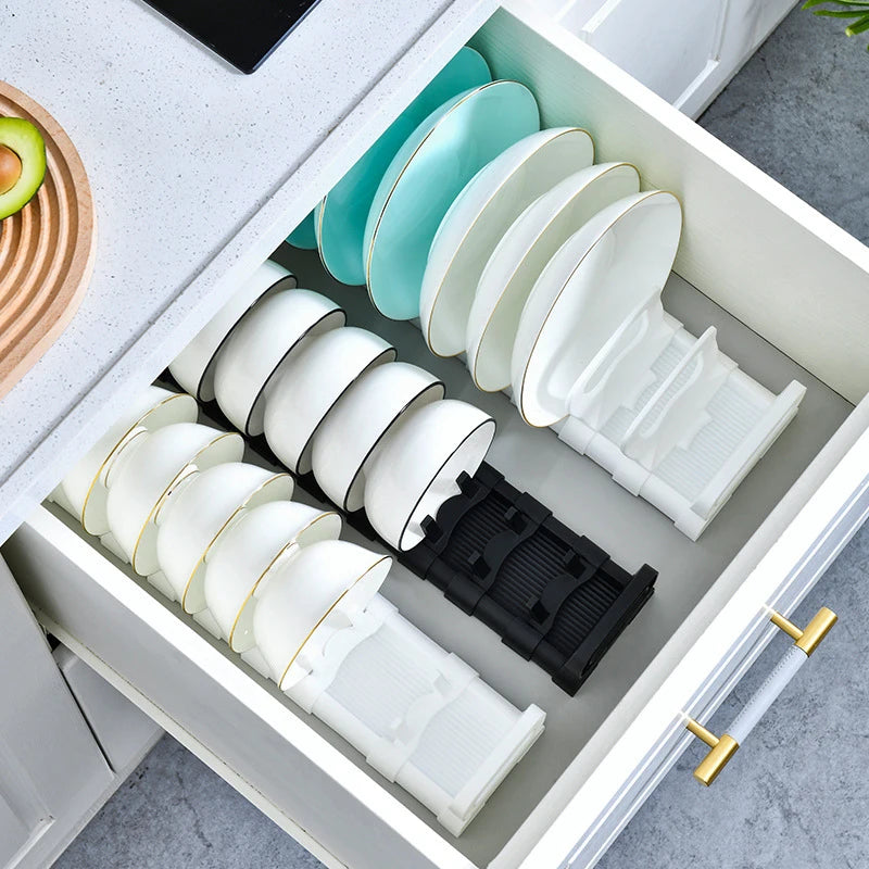 Plastic Kitchen Dish & Lid Organizer