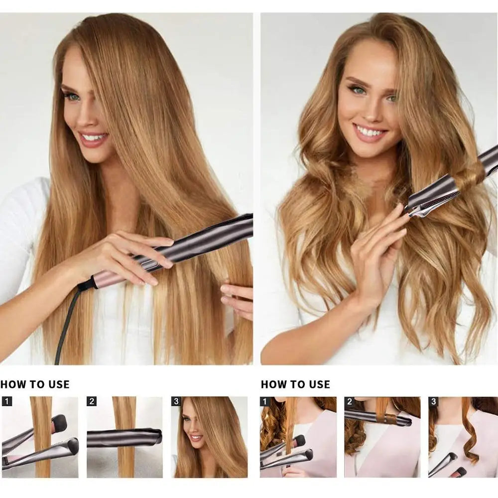 2-in-1 Hair Straightener & Curler