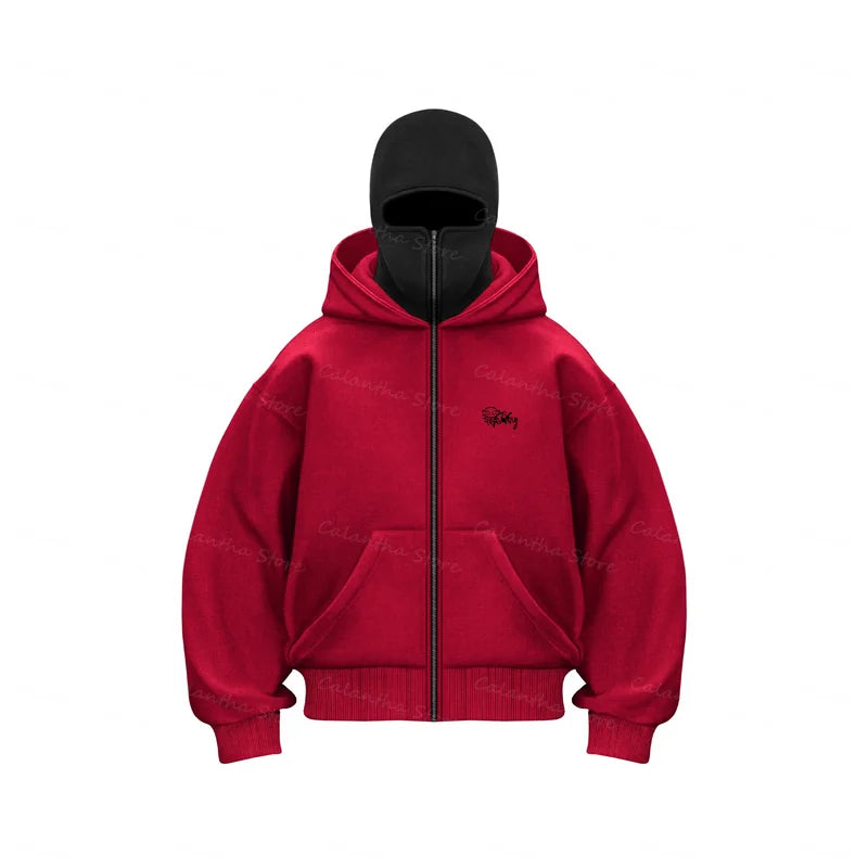 Men's Winter Zip Hoodie with Balaclava