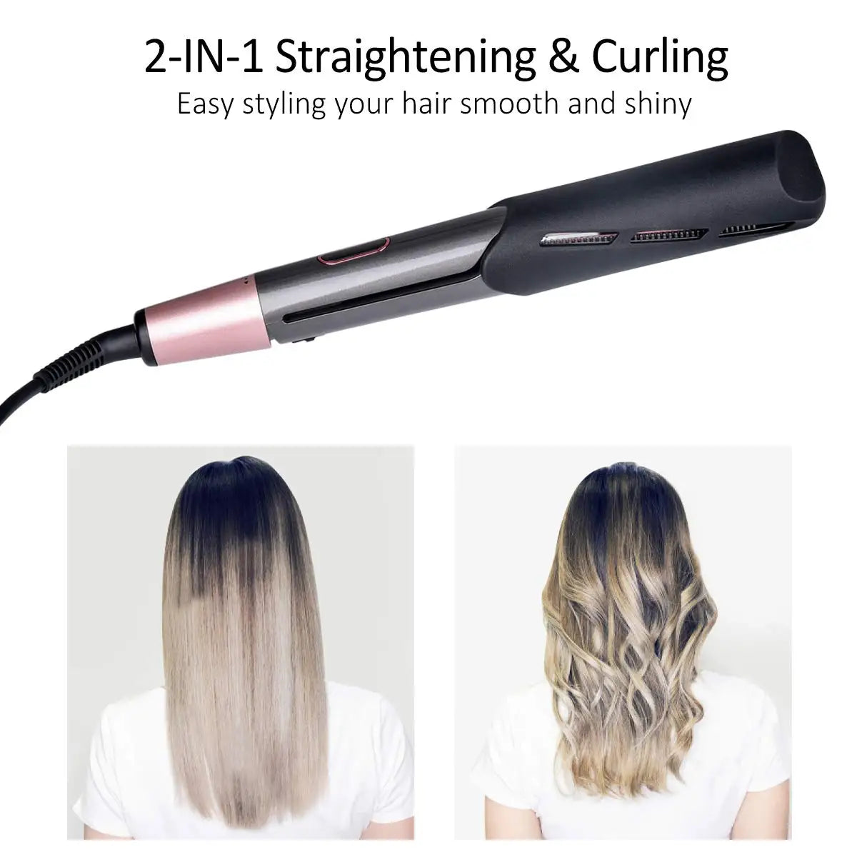 2-in-1 Hair Straightener & Curler