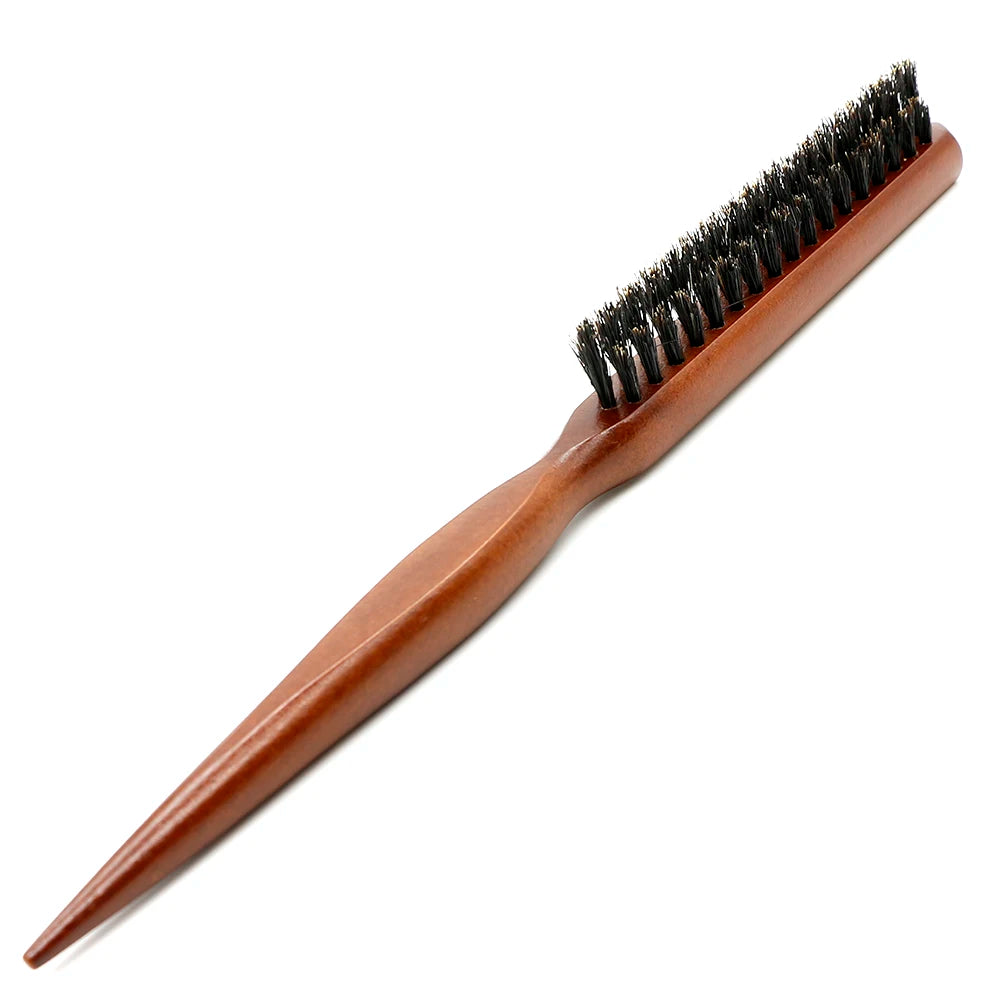 Natural Boar Bristle Wooden Hair Brush