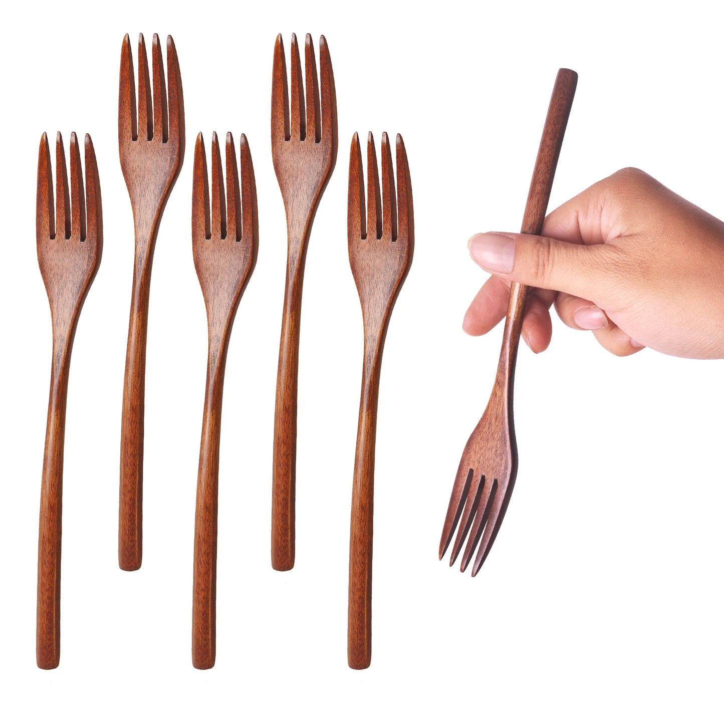 Eco-Friendly Wooden Spoon & Fork Set