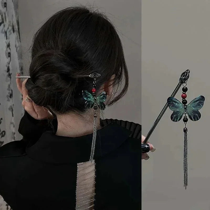 Chinese Style Butterfly Tassel Hair Stick